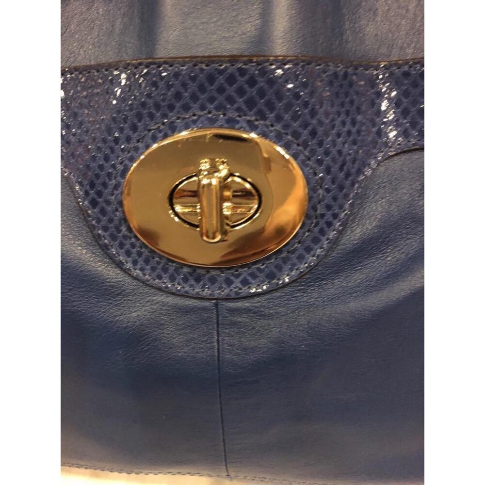 Authentic COACH Penelope Carryall Blue Leather Tote Handbag Purse 16531 (PU500 - Picture 2 of 13